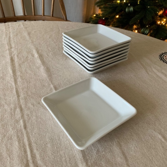 Corby Hall Costa Verde White Porcelain Square Tapas Plates – Set of 8 - Picture 4 of 4